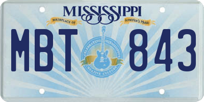 MS license plate MBT843