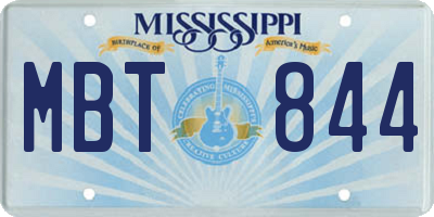 MS license plate MBT844
