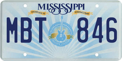 MS license plate MBT846