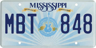 MS license plate MBT848