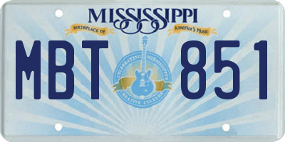 MS license plate MBT851