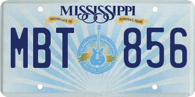 MS license plate MBT856