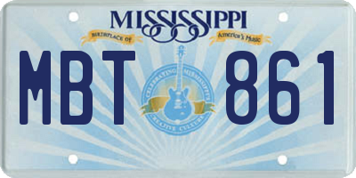 MS license plate MBT861