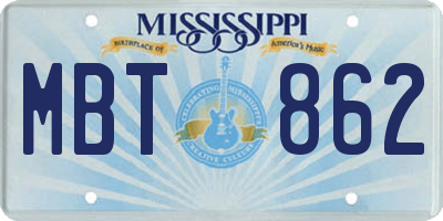 MS license plate MBT862