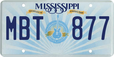 MS license plate MBT877