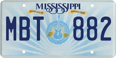 MS license plate MBT882