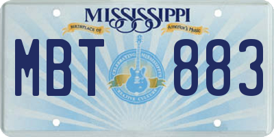 MS license plate MBT883