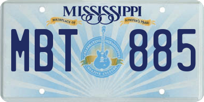 MS license plate MBT885