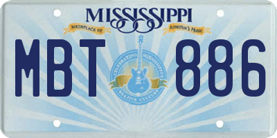 MS license plate MBT886
