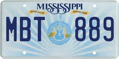 MS license plate MBT889