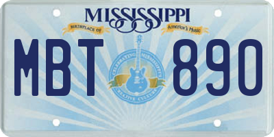 MS license plate MBT890