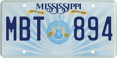 MS license plate MBT894