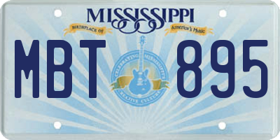 MS license plate MBT895