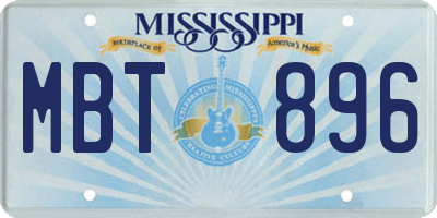 MS license plate MBT896
