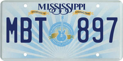 MS license plate MBT897