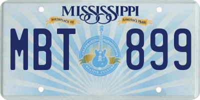 MS license plate MBT899