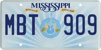 MS license plate MBT909