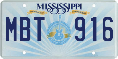 MS license plate MBT916