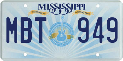 MS license plate MBT949