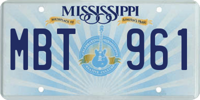 MS license plate MBT961