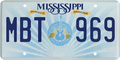 MS license plate MBT969