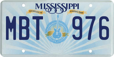 MS license plate MBT976
