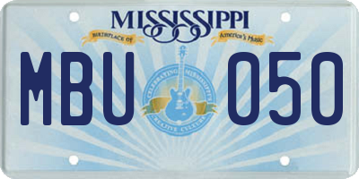 MS license plate MBU050