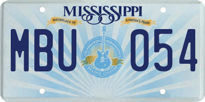 MS license plate MBU054