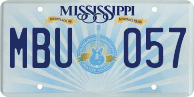 MS license plate MBU057