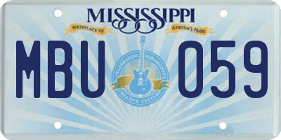 MS license plate MBU059