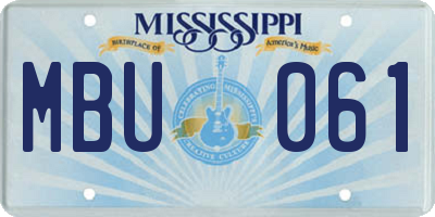 MS license plate MBU061