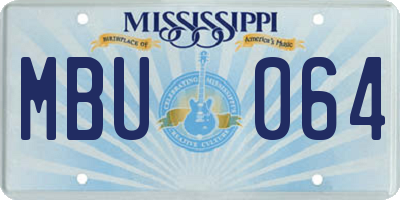 MS license plate MBU064