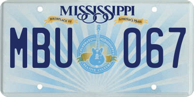 MS license plate MBU067