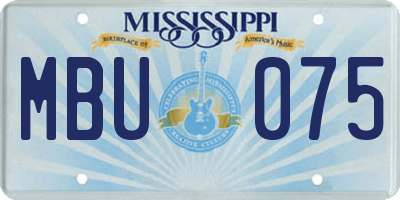 MS license plate MBU075