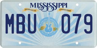 MS license plate MBU079