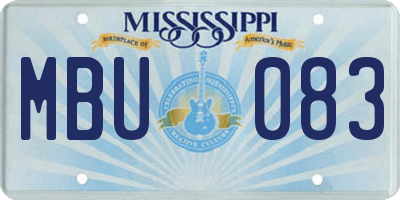 MS license plate MBU083