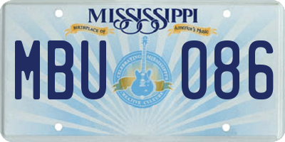MS license plate MBU086