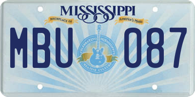 MS license plate MBU087