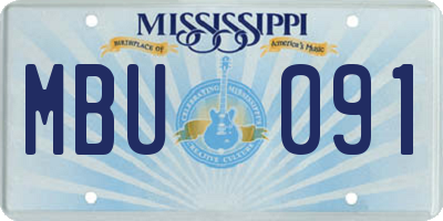 MS license plate MBU091
