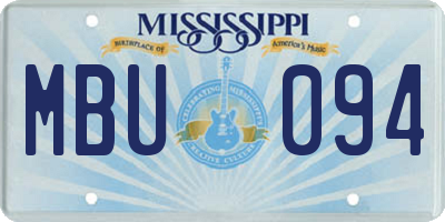 MS license plate MBU094