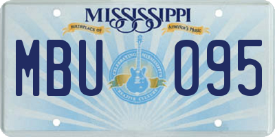 MS license plate MBU095