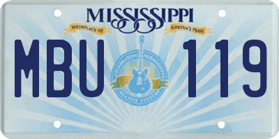 MS license plate MBU119