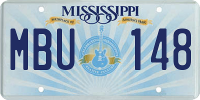 MS license plate MBU148