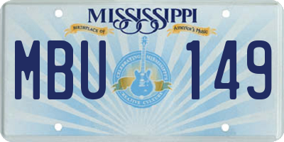 MS license plate MBU149