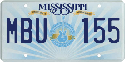 MS license plate MBU155