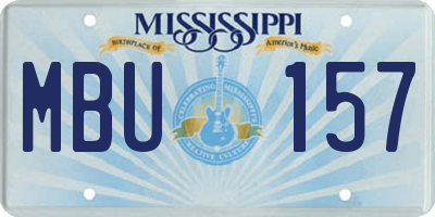 MS license plate MBU157