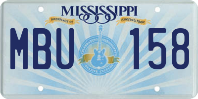MS license plate MBU158