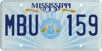 MS license plate MBU159