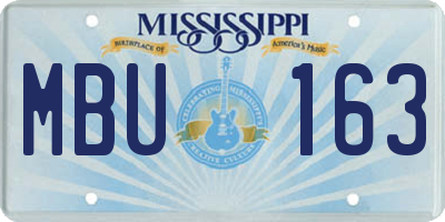 MS license plate MBU163