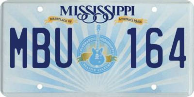 MS license plate MBU164